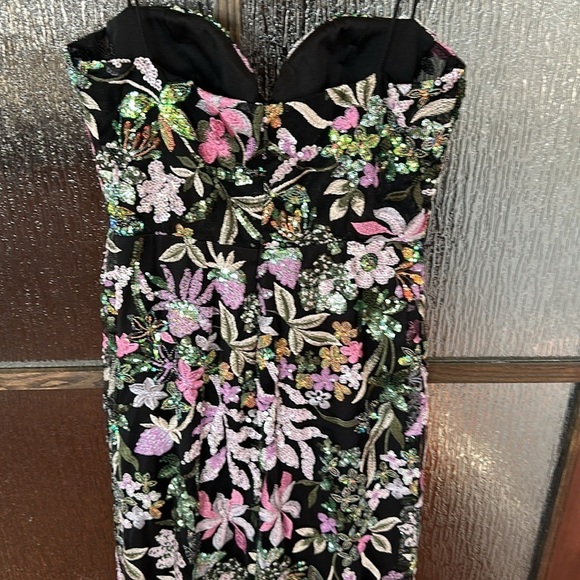 Mac Duggal NEW NWT Spaghetti Strap Bustier Floral Embroidered Appliqué Gown Sz 8 - Picture 13 of 15